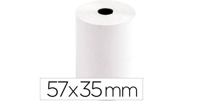Rollo papel térmico Q-connect 57 x 35 x 12 mm papel de 58gr
