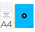 Cuaderno espiral a4 micro antartik tapa forrada 120h 90 gr horizontal 5 bandas 4 taladros color azul