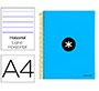 Cuaderno espiral a4 micro antartik tapa forrada 120h 90 gr horizontal 5 bandas 4 taladros color azul