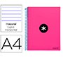 Cuaderno espiral a4 micro antartik tapa forrada 120h 90 gr horizontal 5 bandas 4 taladros color rosa