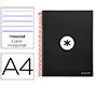 Cuaderno espiral a4 micro antartik tapa forrada 120h 90 gr horizontal 5 bandas 4 taladros color negro