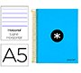 Cuaderno espiral a5 micro antartik tapa forrada 120h 100 gr horizontal 5 bandas 6 taladros color azul