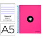 Cuaderno espiral a5 micro antartik tapa forrada 120h 100 gr horizontal 5 bandas 6 taladros color rosa