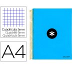 Cuaderno espiral a4 micro antartik tapa forrada 120h 90 gr cuadro 5mm 5 bandas 4 taladros color azul