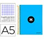 Cuaderno espiral a5 micro antartik tapa forrada120h 90 gr cuadro 5mm 5 bandas6 taladros color azul