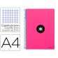 Cuaderno espiral liderpapel a4 micro antartik tapa dura 80h 100 gr cuadro 5mm sin bandas 4 taladros color rosa fluor