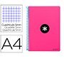 Cuaderno espiral antartik a4 micro tapa dura 80h 100 gr cuadro 5mm sin bandas 4 taladros color rosa fluor