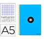 Cuaderno espiral liderpapel a5 antartik tapa dura 80h 100 gr cuadro 5mm con margen color azul