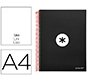 Cuaderno espiral a4 micro antartik tapa forrada 120h 90 gr liso con bandas 4 taladros color negro