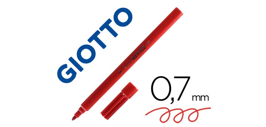 Rotulador tratto office fine punta de fibra trazo 0,7 mm rojo