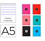 Cuaderno espiral a5 micro antartik tapa forrada 120 h 100g horizontal 5 bandas6 taladros colores surtidos