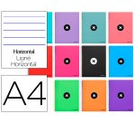 Cuaderno espiral a4 micro antartik tapa forrada 120h 90 gr horizontal 5 bandas 4 taladros colores surtidos