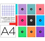 Cuaderno espiral a4 micro antartik tapa forrada 120h 90 gr cuadro 5mm 5 bandas 4 taladros colores surtidos