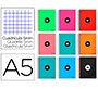 Cuaderno espiral a5 micro antartik tapa forrada120h 90gr cuadro 5mm 5 bandas 6 taladros colores surtidos