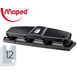 Taladrador maped essentials metal 4 taladros capacidad 12 hojas color negro