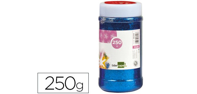Purpurina liderpapel fantasia color azul metalizado bote de 250 gr