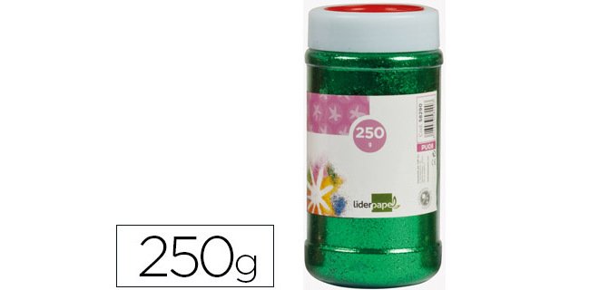 Purpurina liderpapel fantasia color verde metalizado bote de 250 gr