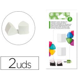 Repuesto goma liderpapel triangular con sacapuntas blister de 2 unidades