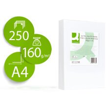 Papel fotocopiadora q-connect ultra white din a4 160 gramos paquete de 250 hojas