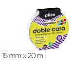 Cinta adhesiva plico doble cara 20 m x 15 mm