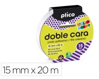 Cinta adhesiva plico doble cara 20 m x 15 mm