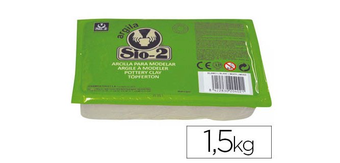 Arcilla argila sio-2 color blanco paquete de 1,5 kg