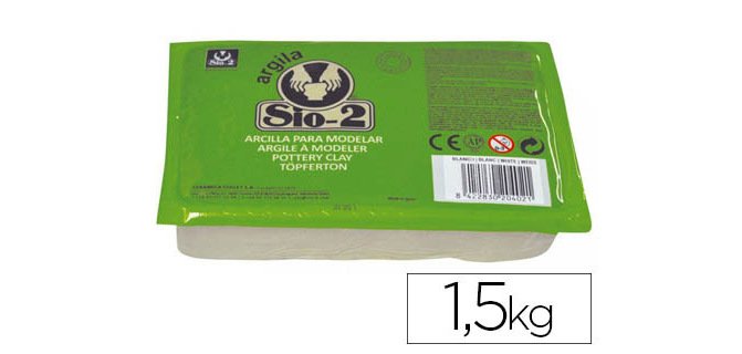 Arcilla argila sio-2 color blanco paquete de 1,5 kg