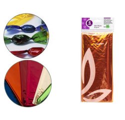 Papel celofan liderpapel 50x70 cm 22g/m2 bolsa de 5 hojas amarillo
