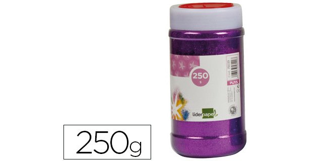 Purpurina liderpapel fantasia color violeta metalizado bote de 250 gr