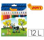 Lapices de colores jovi maxi triangulares estuche de 12 unidades colores surtidos