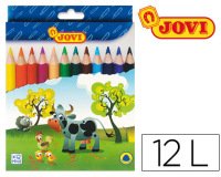 Lapices de colores jovi maxi triangulares estuche de 12 unidades colores surtidos