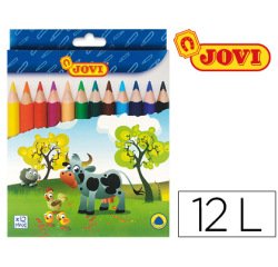 Lapices de colores jovi maxi triangulares estuche de 12 unidades colores surtidos
