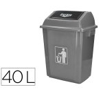 Contenedor q-connect plástico con tapa de balancin 40L gris 