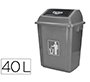 Contenedor q-connect plástico con tapa de balancin 40L gris 