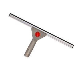 Limpiaventanas q-connect industrial mango de acero y hoja limpiadora de plastico de 40 cm de ancho