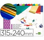 Bloc trabajos manuales liderpapel papel metalizado 240x315mm 10 hojas colores surtidos
