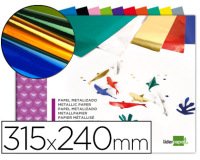 Bloc trabajos manuales liderpapel papel metalizado 240x315mm 10 hojas colores surtidos