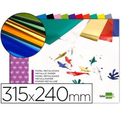 Bloc trabajos manuales liderpapel papel metalizado 240x315mm 10 hojas colores surtidos