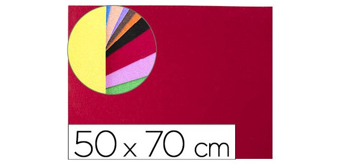 Goma eva liderpapel 50x70cm 60g/m2 espesor 2mm textura toalla rojo