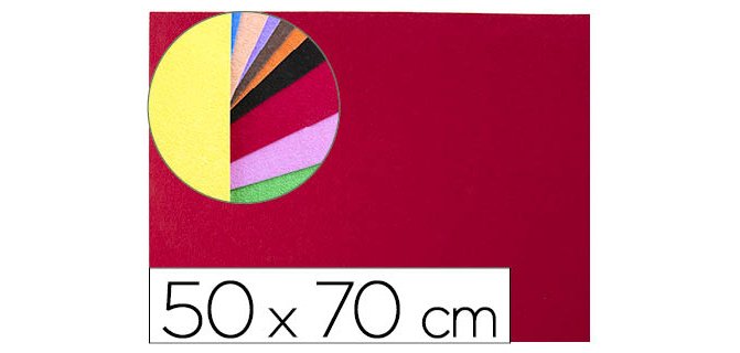 Goma eva liderpapel 50x70cm 60g/m2 espesor 2mm textura toalla rojo