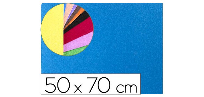 Goma eva liderpapel 50x70cm 60g/m2 espesor 2mm textura toalla azul