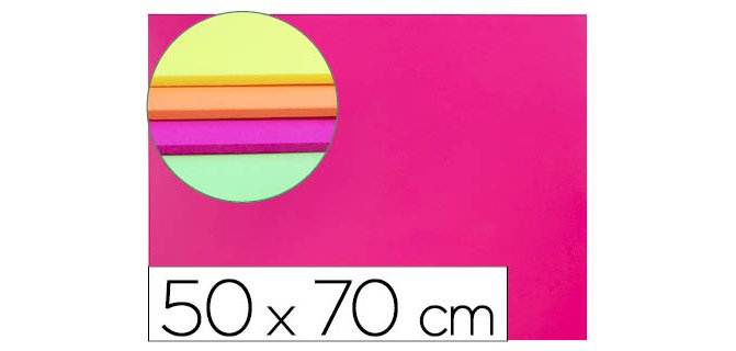 Goma eva liderpapel 50x70cm 60g/m2 espesor 2mm fluor rosa