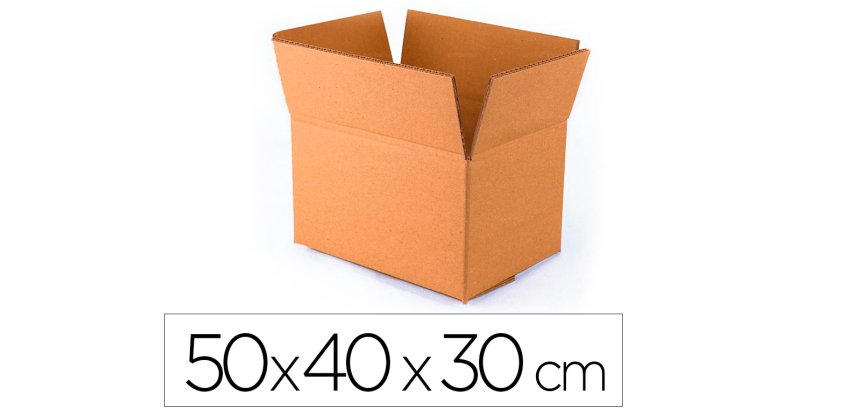 Caja para embalar q-connect americana con fondo automaticocarton canal simple 3 mm colorkraft 500x400x300 mm