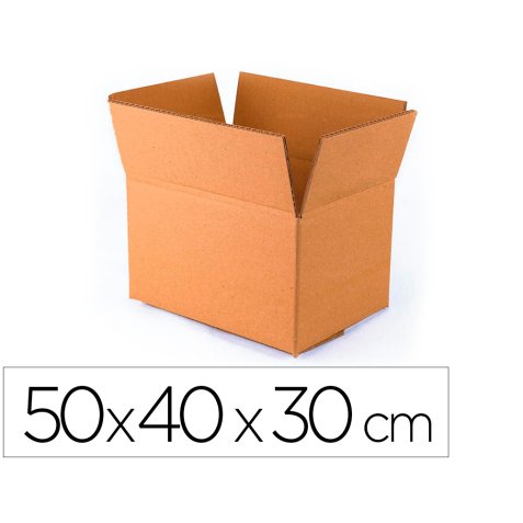Caja para embalar q-connect americana con fondo automaticocarton canal simple 3 mm colorkraft 500x400x300 mm