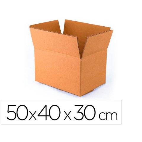 Caja para embalar q-connect americana con fondo automaticocarton canal simple 3 mm colorkraft 500x400x300 mm