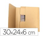 Caja para embalar libros q-connect carton reciclado canal simple 3 mm color kraft 300x240x60 mm