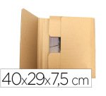 Caja para embalar libros q-connect carton reciclado canal simple 3 mm color kraft 400x290x75 mm