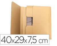 Caja para embalar libros q-connect carton reciclado canal simple 3 mm color kraft 400x290x75 mm