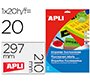 Etiqueta adhesiva apli 02881 210x297 mm para fotocopiadora laser caja con 20 hojas din a4 verde
