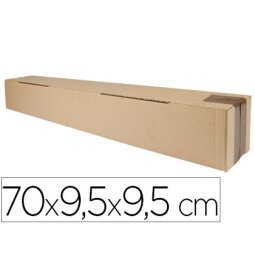 Caja para embalar q-connect tubo carton reciclado canal simple 3 mm color kraft 725x95x95 mm